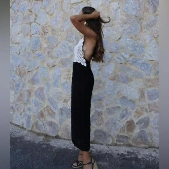 ZARA CONTRAST CHENILLE DRESS - Picture 4 of 4